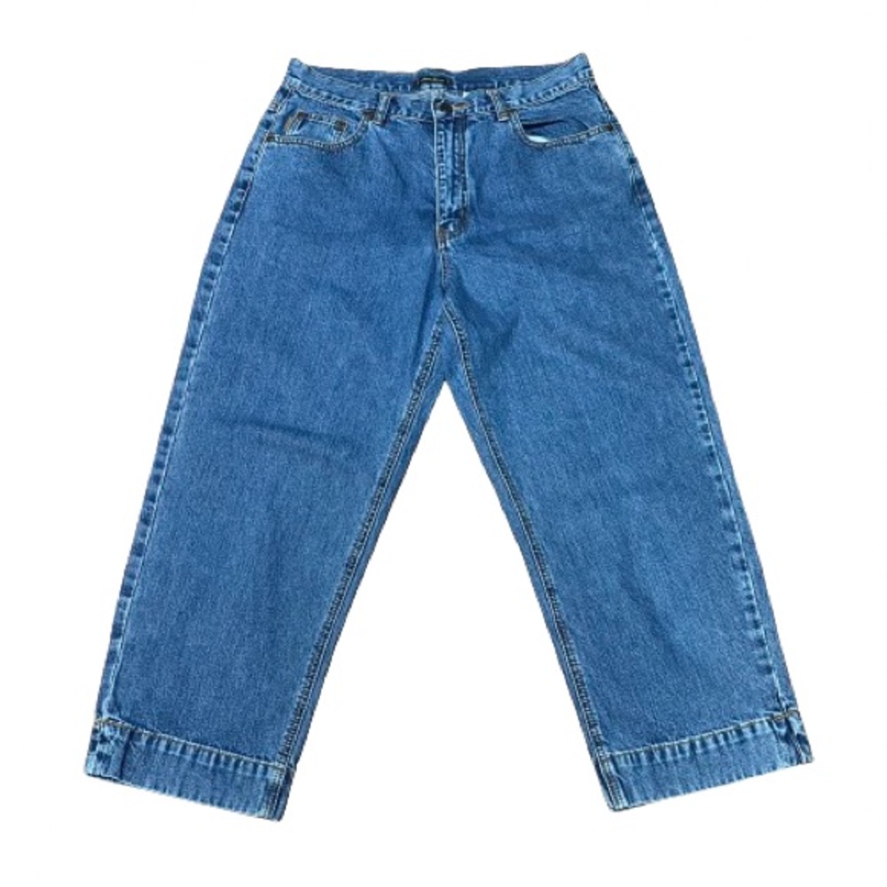 Eddie Bauer Jeans Size 12 Blue Denim Jeans 100% Cotton Cropped Jeans
